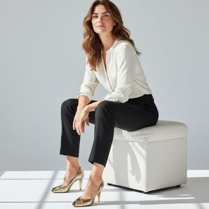 BRUNO MAGLI - TUSCAN GOLD OPEN TOE / PEEP TOE 3” PUMPS / HEELS - GOOD COND. - S7